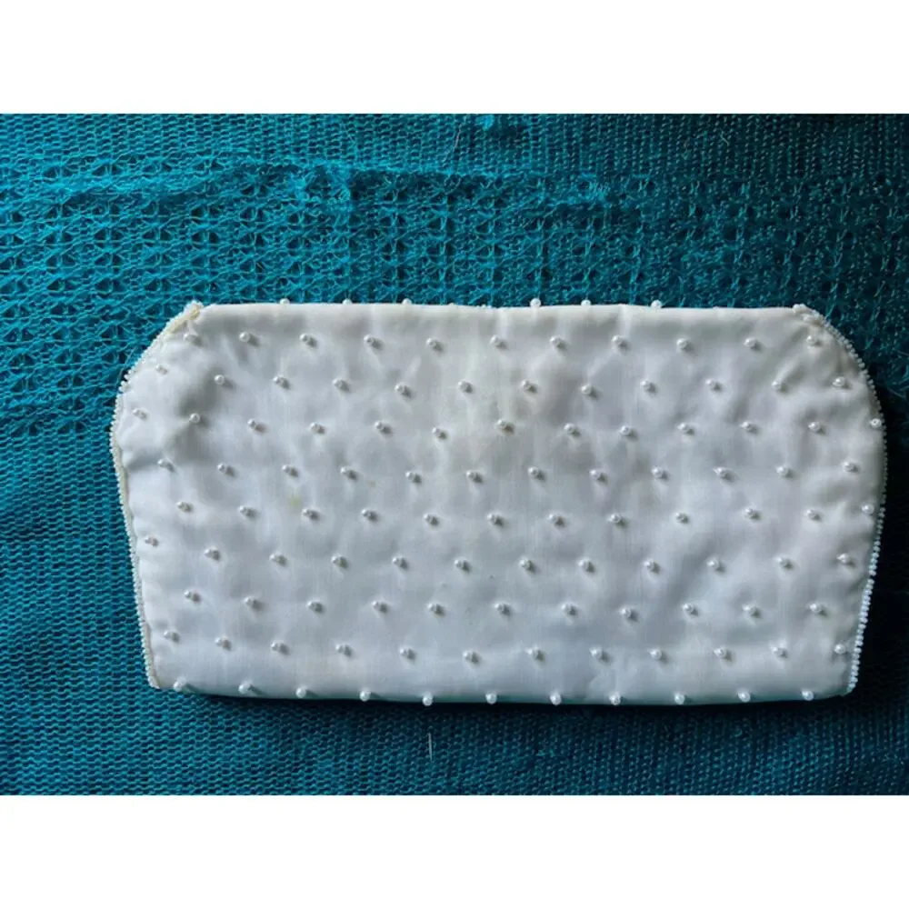 beaded clutch beaded cream bridal